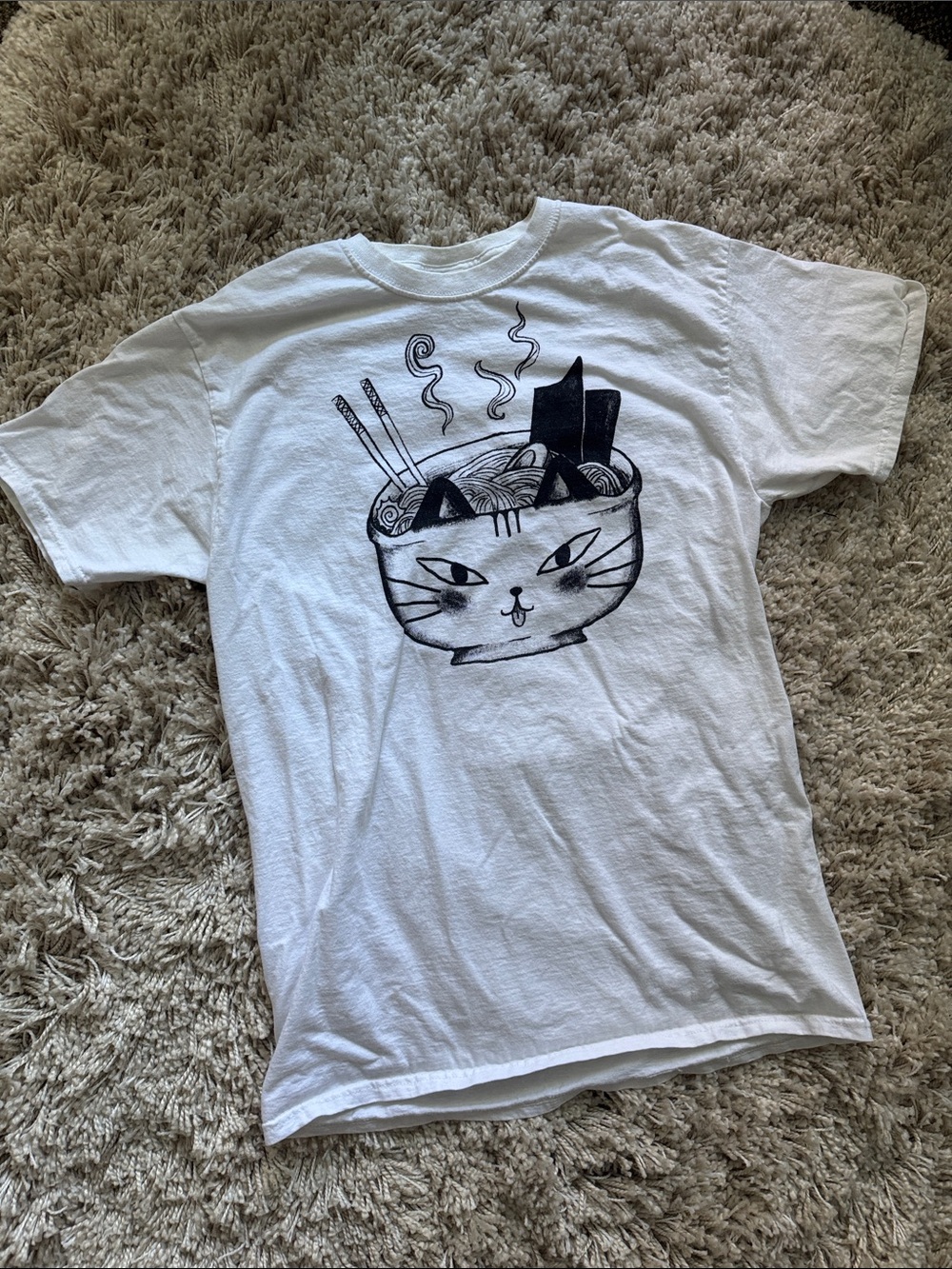 White Cat Ramen Graphic Tee